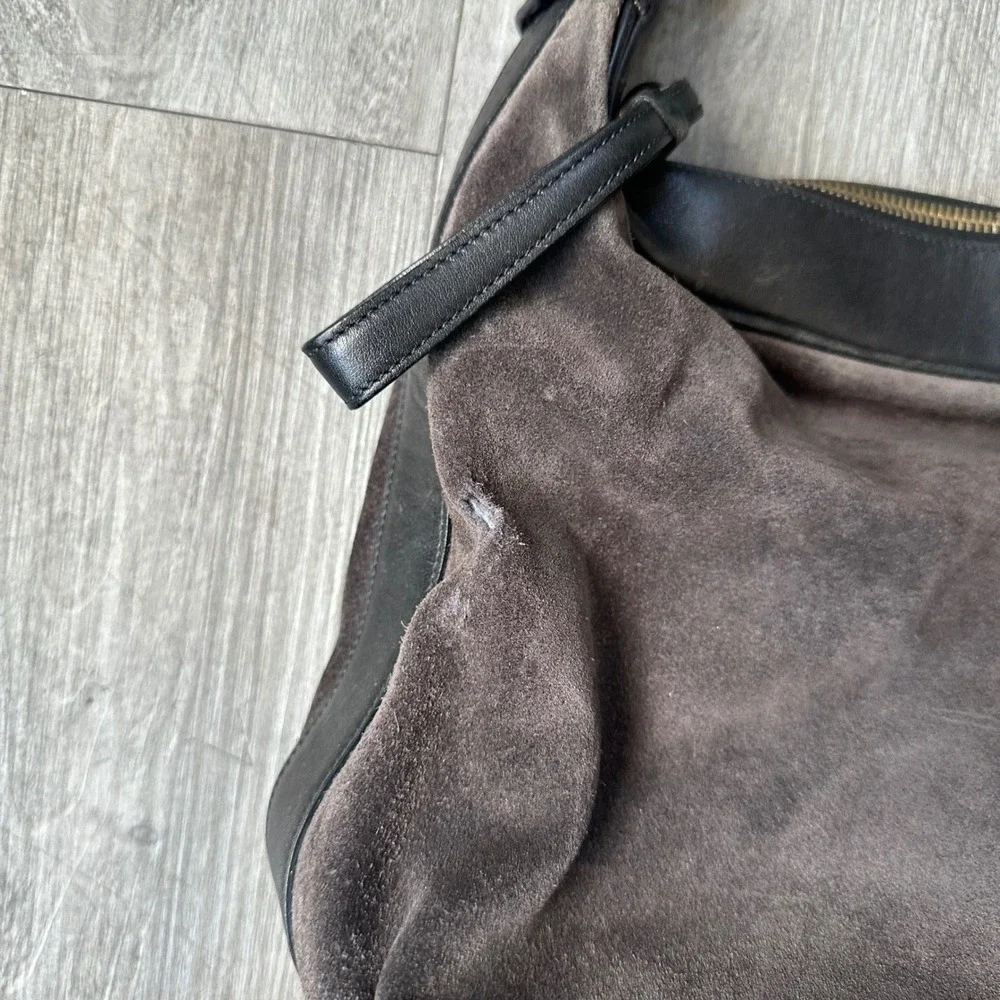 Vintage Coach Brown amanda Suede Leather Trim Hobo Shoulder Bag Purse rare